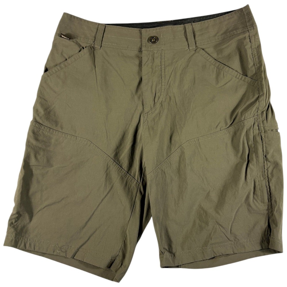 Kuhl Renegade Cargo Shorts Mens 32 Olive Green Durable Workwear Lightweight